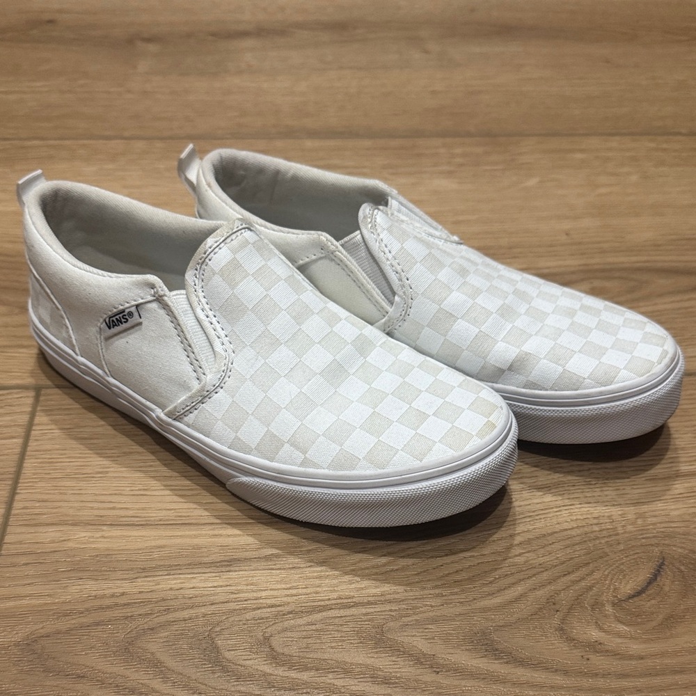 Kids Vans Classic White Checkered Slip-Ons